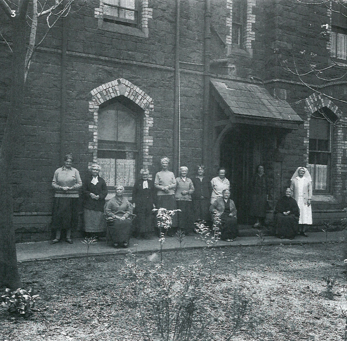 Residents of Wesley House, outside the Manse, 1929.